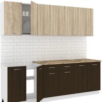 Готовая кухня Кортекс-мебель Корнелия Лира-лайт 2.4м (дуб сонома/венге/мадрид)