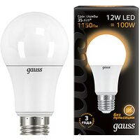 Светодиодная лампочка Gauss E27 12 Вт 3000K 102502112
