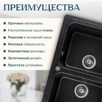 Кухонная мойка Saniteco Vetus (черный)