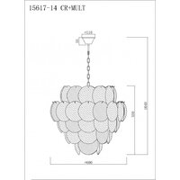 Подвесная люстра iLamp Rivoli 15617-14 CR+MULT