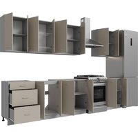 Готовая кухня Кортекс-мебель Корнелия Лира 2.5 без столешницы (капучино)