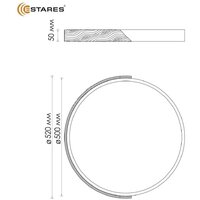 Припотолочная люстра Estares Solein Wood 50W R-RC-420x50-BLACK/WOOD/WHITE-220-IP20