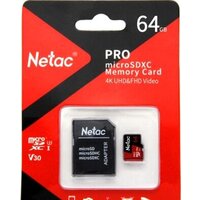 Карта памяти Netac P500 Extreme Pro 64GB NT02P500PRO-064G-R + адаптер