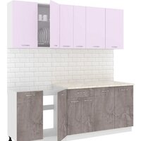 Готовая кухня Кортекс-мебель Корнелия Лира-лайт 2.1м (сирень/оникс/королевский опал)