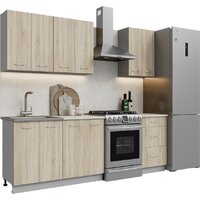 Готовая кухня Кортекс-мебель Корнелия Лира1.7 (дуб сонома/королевский опал)