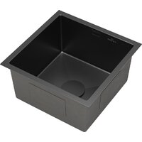 Кухонная мойка Roxen Uno 560210-44B (440*440) PVD графит под столешницу (с ролл-матом и дозатором)