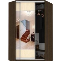 Шкаф-купе Кортекс-мебель Сенатор ШК30 Геометрия ДСП с зеркалом (венге/венге светлый)