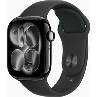 Умные часы Apple Watch Series 11 46 мм (алюминиевый корпус, черный/черный, спортивный силиконовый ремешок S/M)