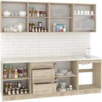 Готовая кухня Кортекс-мебель Корнелия Ретро 2.3м (ясень белый/мадрид)