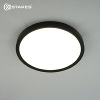 Припотолочная люстра Estares Round 28W R-300x25-BLACK/WHITE-220-IP44 4000K