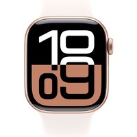Умные часы Apple Watch Series 10 42 мм (алюминиевый корпус, розовое золото/легкие румяна, спортивный силиконовый ремешок S/M)