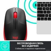 Мышь Logitech M190 (черный/красный)