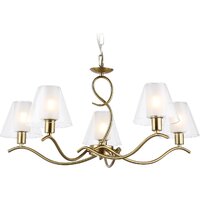 Подвесная люстра Ambrella light LH57091/5 BS/FR (латунь/белый матовый)