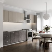 Готовая кухня Кортекс-мебель Корнелия Лира 2.5 без столешницы (капучино/оникс)