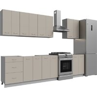 Готовая кухня Кортекс-мебель Корнелия Лира 2.3 без столешницы (капучино)
