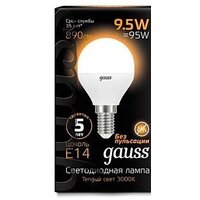 Светодиодная лампочка Gauss LED Globe E14 9.5 Вт 3000 К 105101110