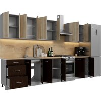 Готовая кухня Кортекс-мебель Корнелия Лира 2.7 (дуб сонома/венге/дуб бунратти)