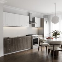 Готовая кухня Кортекс-мебель Корнелия Лира 2.5 без столешницы (белый/орех элия)