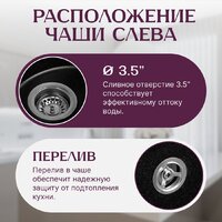 Кухонная мойка Saniteco Pura (оникс)