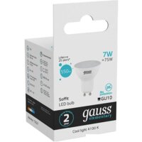 Светодиодная лампочка Gauss LED MR16 GU10 7 Вт 4100 К 13627