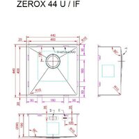Кухонная мойка ZorG Zerox 44 U / IF Zurinox PVD Gunblack