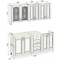 Готовая кухня Кортекс-мебель Корнелия Ретро 1.9м (дуб сонома/королевский опал)