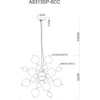 Подвесная люстра Arte Lamp Molecule A8313SP-6CC