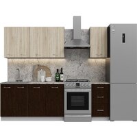 Готовая кухня Кортекс-мебель Корнелия Лира 1.8 (дуб сонома/венге/марсель)