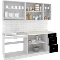 Готовая кухня Кортекс-мебель Корнелия Мара 2.0м (серый/синий/королевский опал)