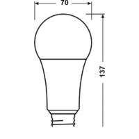 Светодиодная лампочка Osram LV CL A150 20 SW/830 230V E27 10X1 RU