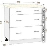 Шкаф напольный Кортекс-мебель Корнелия Лира НШ80р3ш (белый/королевский опал)
