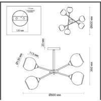 Люстра средней высоты Lumion Comfi 4530/6C