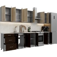 Готовая кухня Кортекс-мебель Корнелия Лира 2.5 (дуб сонома/венге/королевский опал)