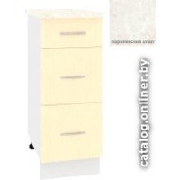 Шкаф напольный Кортекс-мебель Корнелия Лира НШ30р3ш (венге светлый/королевский опал)
