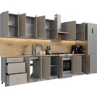 Готовая кухня Кортекс-мебель Корнелия Лира 2.7 (капучино/дуб бунратти)
