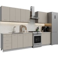 Готовая кухня Кортекс-мебель Корнелия Лира 2.4 (капучино/королевский опал)