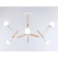 Подвесная люстра Ambrella light Traditional TR80485/6 WH/LW (белый/светлое дерево)