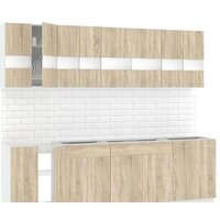 Готовая кухня Кортекс-мебель Корнелия Экстра 2.5 без столешницы (дуб сонома)