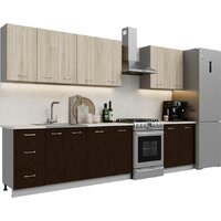 Готовая кухня Кортекс-мебель Корнелия Лира 2.6 (дуб сонома/венге/королевский опал)