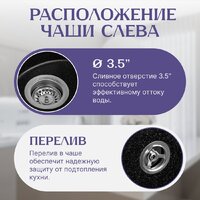 Кухонная мойка Saniteco Pura (черный)