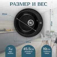Кухонная мойка Saniteco Nova (черный)