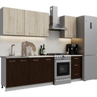Готовая кухня Кортекс-мебель Корнелия Лира 1.9 (дуб сонома/венге/королевский опал)