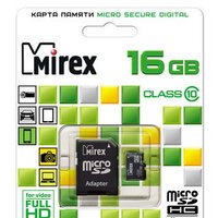 Карта памяти Mirex microSDHC (Class 10) 16GB (13613-AD10SD16)