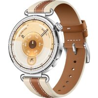 Умные часы Huawei Watch GT 6 41 мм (серебристый, с коричневым кожаным ремешком, международная версия)