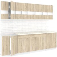 Готовая кухня Кортекс-мебель Корнелия Экстра 2.5м (дуб сонома/марсель)