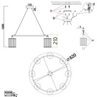 Подвесная люстра Omnilux Lanloup OML-59803-08