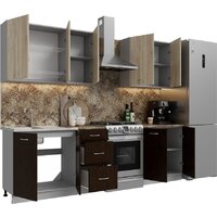 Готовая кухня Кортекс-мебель Корнелия Лира 2.0 (дуб сонома/венге/мадрид)