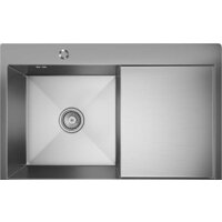 Кухонная мойка Mixline Pro 551877 левый (сатин, с сифоном)