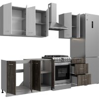 Готовая кухня Кортекс-мебель Корнелия Лира 1.7 без столешницы (белый/орех элия)