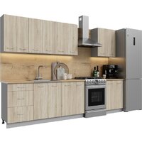 Готовая кухня Кортекс-мебель Корнелия Лира 2.3 (дуб сонома/дуб бунратти)